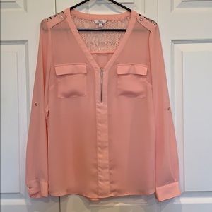 Candie’s Size Large Long Sleeve Blouse Pink